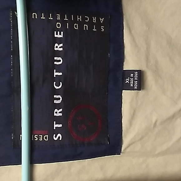 Structure warm blue and leather trimmed jacket size Men's large. Please see pics - Picture 4 of 13